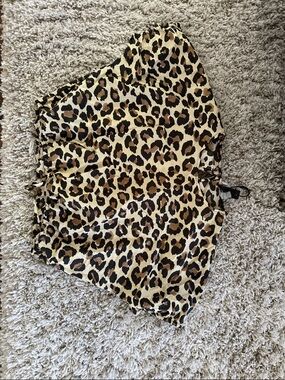 Tahari Leopard Print Blouse in Black and Brown